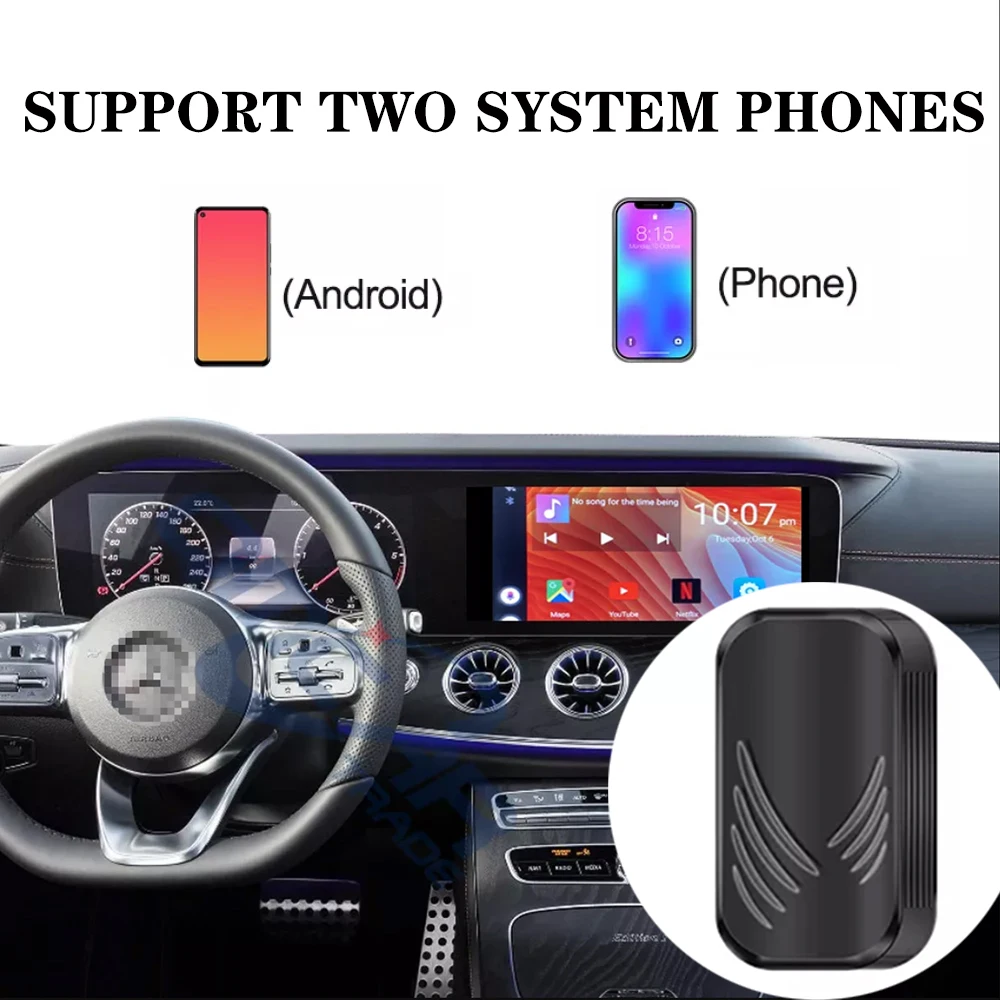 

Для Apple Carplay AI Box Автомобильный мультимедийный плеер CP600 Mirror Link Беспроводная система Carplay Android Автоматическая ТВ-приставка plug and play