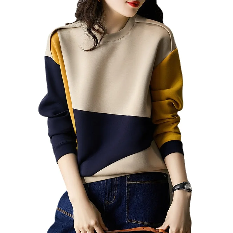 

Просторный хлопковый весенне-осенний свитер, женский модный Свободный Топ с длинным рукавом, новинка 2021, модная универсальная куртка