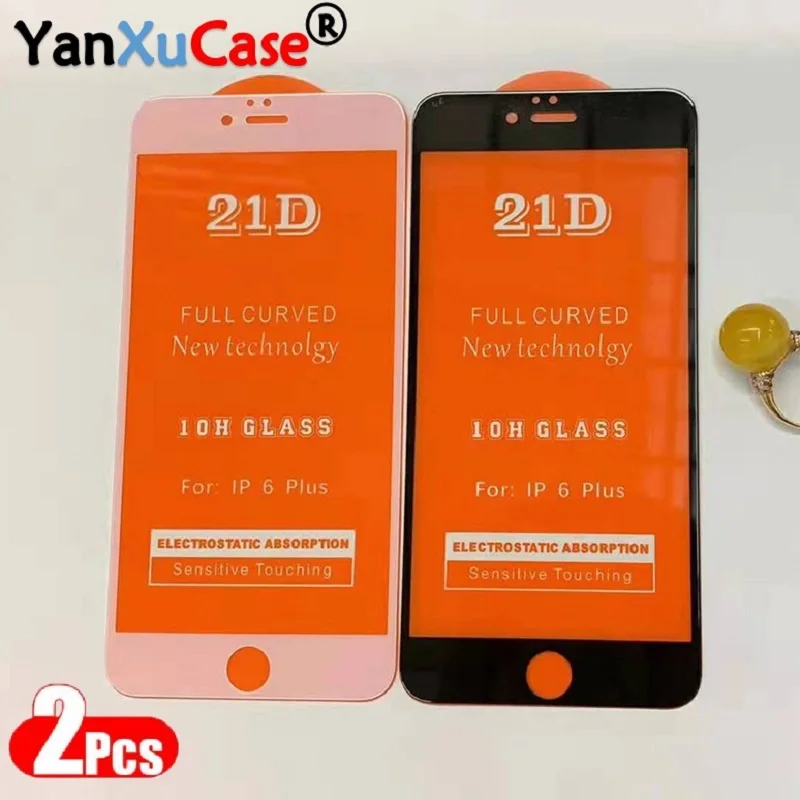 

2Pcs 21D Glass For iPhone 13 12 Mini 11 Pro Max XS XR X 8 7 6 S Plus Protective Full Cover 10H Screen Protector For iPhone SE2