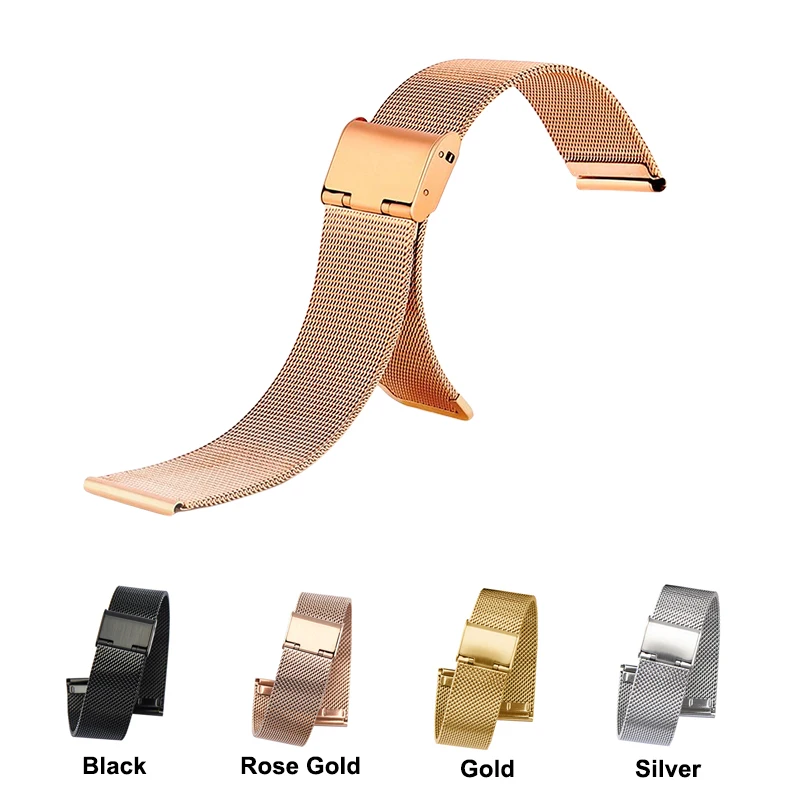 

Milanese Stainless Steel Band 16 18 20mm Metal Woven Watch Band Substitute DW Men and Women Universal Wristband Silver Strap