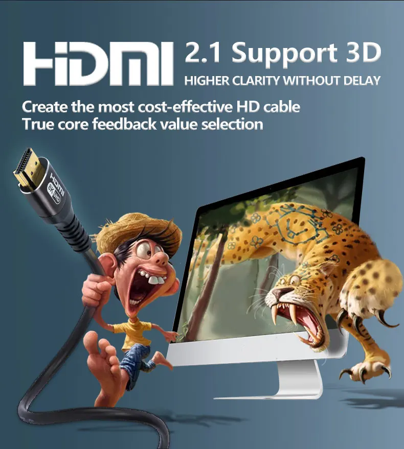 Разветвитель видео и аудио кабель HDMI HD-дисплей высокой четкости 8K/60HZ 4K/12HZ для