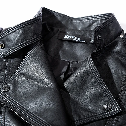 Осенне-зимняя женская куртка из искусственной кожи черная овчины мягкая