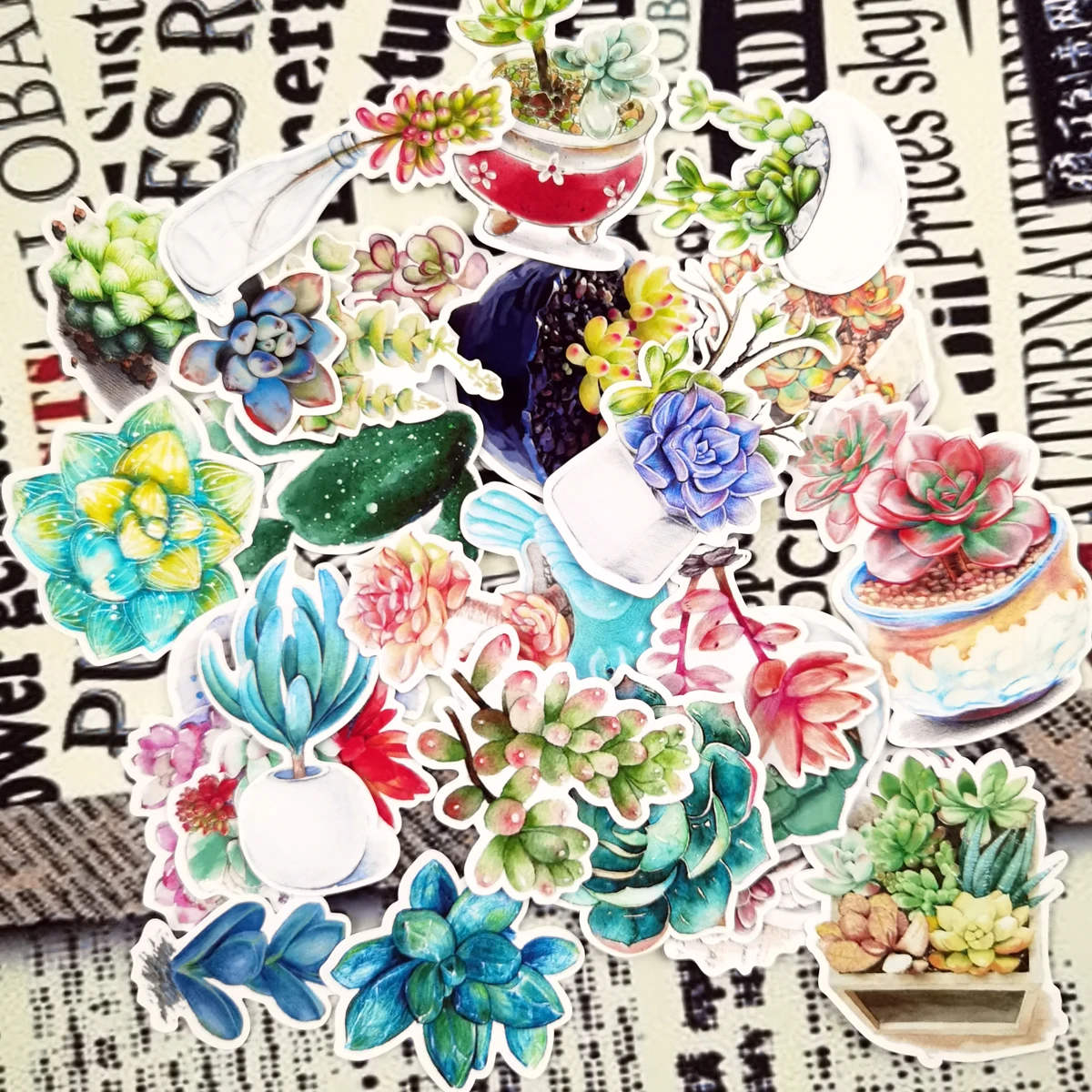 27 шт. акварельным рисунком суккулентные растения Наклейка С КАКТУСОМ дневник