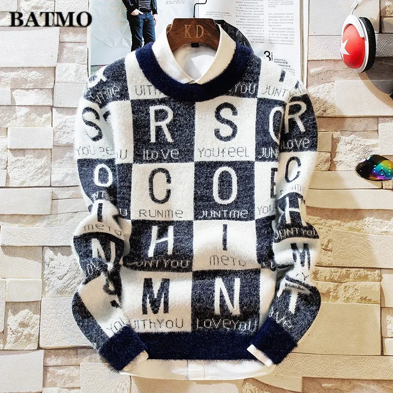 Batmo 2019 осеннее Новое поступление мужской вязаный свитер с круглым вырезом модный