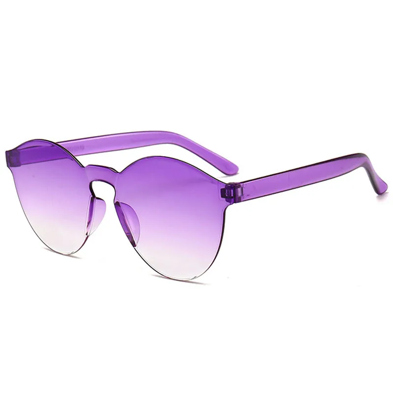 Женские солнцезащитные очки без оправы в форме сердца цветные женские ярких