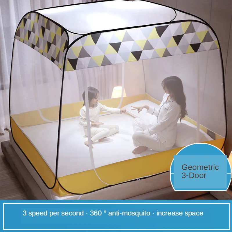

Foldable Mosquito Net Free Installation 1.8m Double Bed Mosquito Net Student Square Three Door Klamboe Bed Room Decor EB50WZ