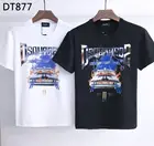 Оригинальная Мужская и женская футболка DSQUARED2 с принтом, футболка с круглым вырезом и короткими рукавами для уличного велосипеда из хлопка, DT877