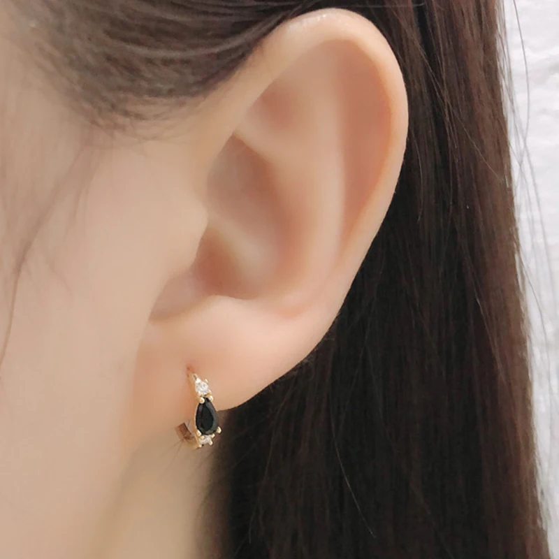 

Aide 925 Sterling Silver Zircon Hoop Earring Luxury European American Bohemia Turquoise Earring For Women Ladies Jewerly Gift