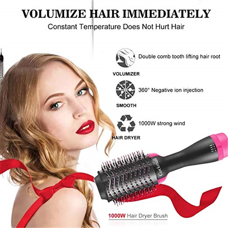 Электрический одношаговый выпрямитель для волос щетка горячего воздуха Фен