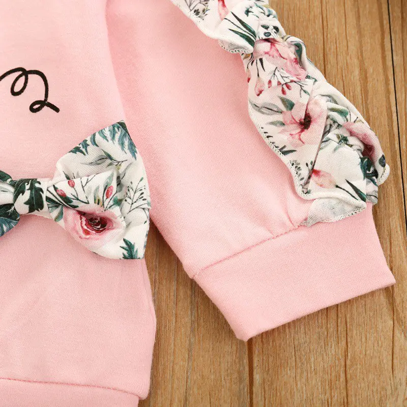 

3Pcs Autumn Baby Girl Clothes Fashion Newborn Infant Set Cotton T-shirt Pants Headband Toddler Outfits Girls Clothing