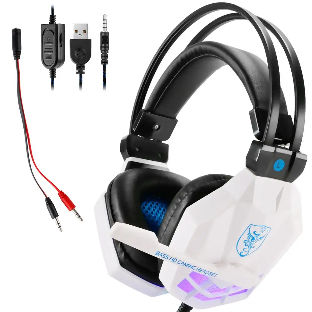 Led 3 5 мм наушники игровая гарнитура с микрофоном для геймеров ПК PS4 игры Стерео