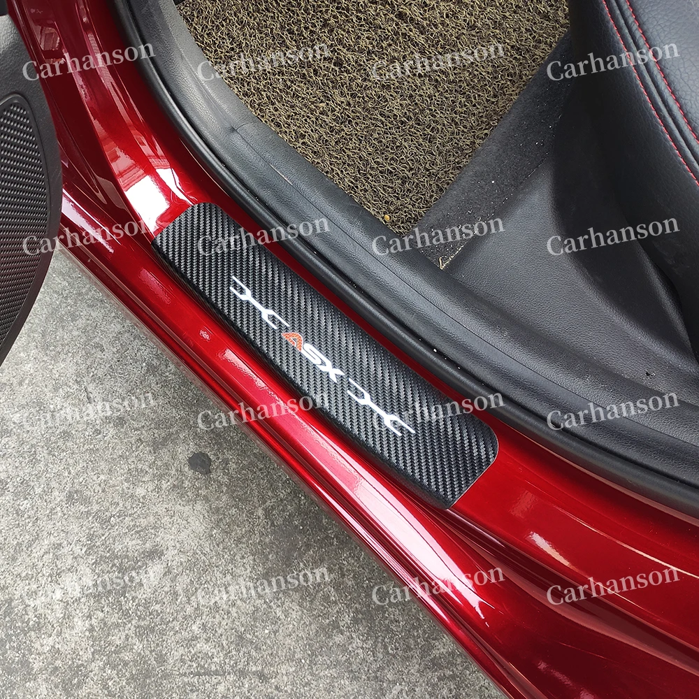 Углеродное волокно Текстура Кожа PU порог отделка педаль для Mitsubishi Asx аксессуары