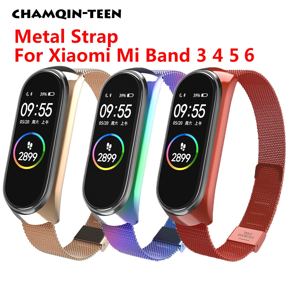 

Stainless Steel Watchband For Xiaomi Mi band 6 Strap Screwless For Mi Band 5 Strap For Mi Band 3 Correa For Mi Band 4 Bracelet