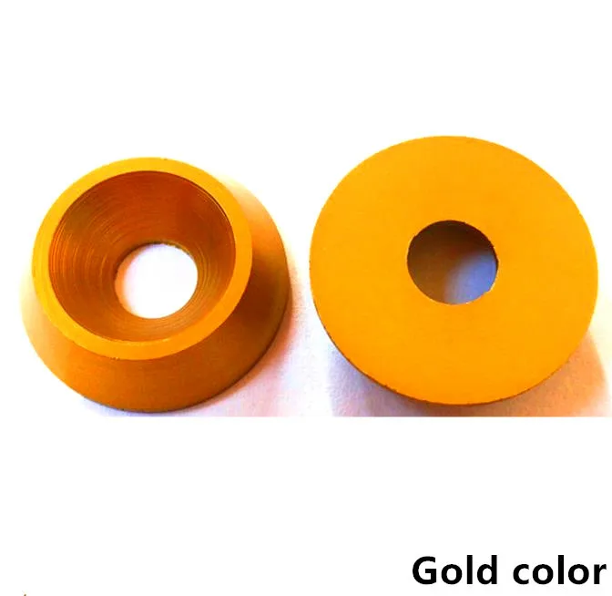 God Color 5 шт. M4 M5 M6 M8 алюминиевый сплав цветной потайной зонтик с плоской головкой с круглой головкой винт вогнутый конический декоративный паз шайба - Цвет: God Color