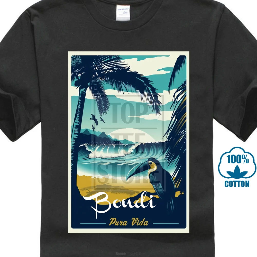 Bondi Pura Vida Пляжная футболка с названием мужские пляжные футболки подарочные