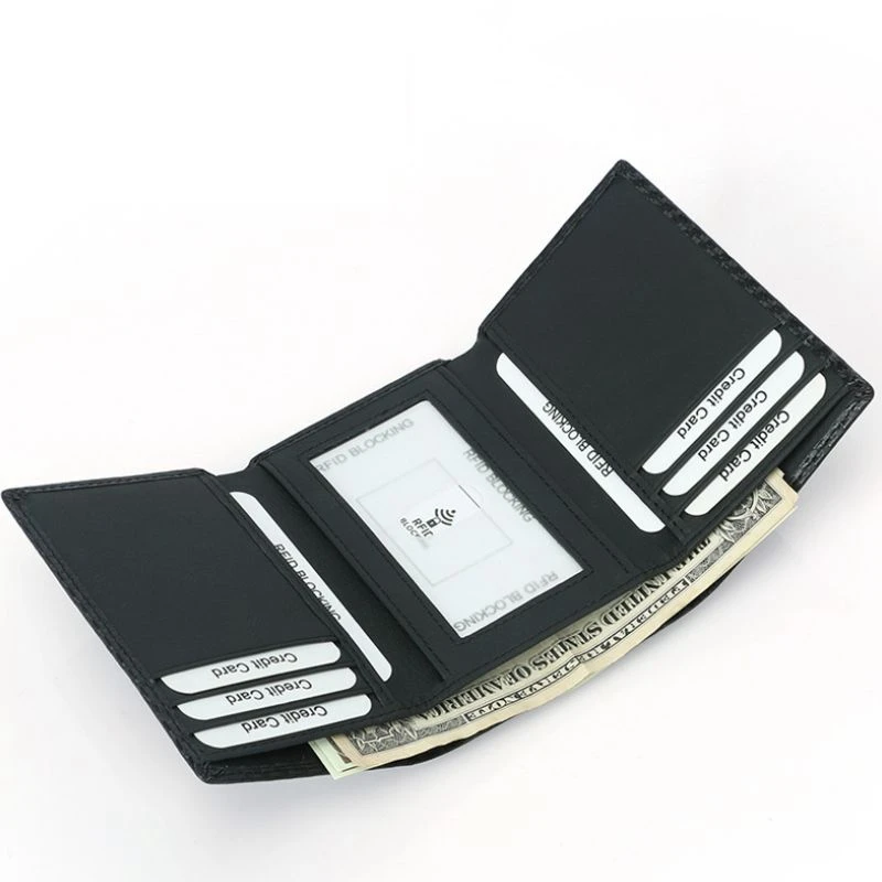 Тонкий держатель для карт из углеродного волокна тонкий rfid-кошелек тройного