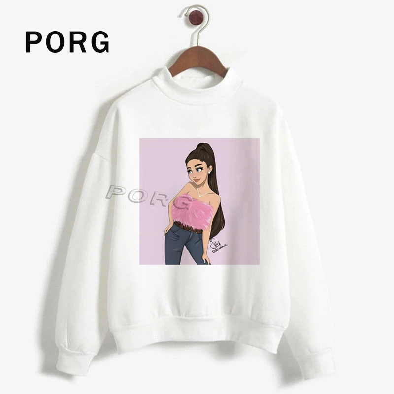 Ariana Grande/Розовая Толстовка для женщин в готическом стиле, уличная Harajuku Sudadera Mujer, новая женская одежда, толстовки с длинными рукавами и круглым вырезом - Цвет: WH-3