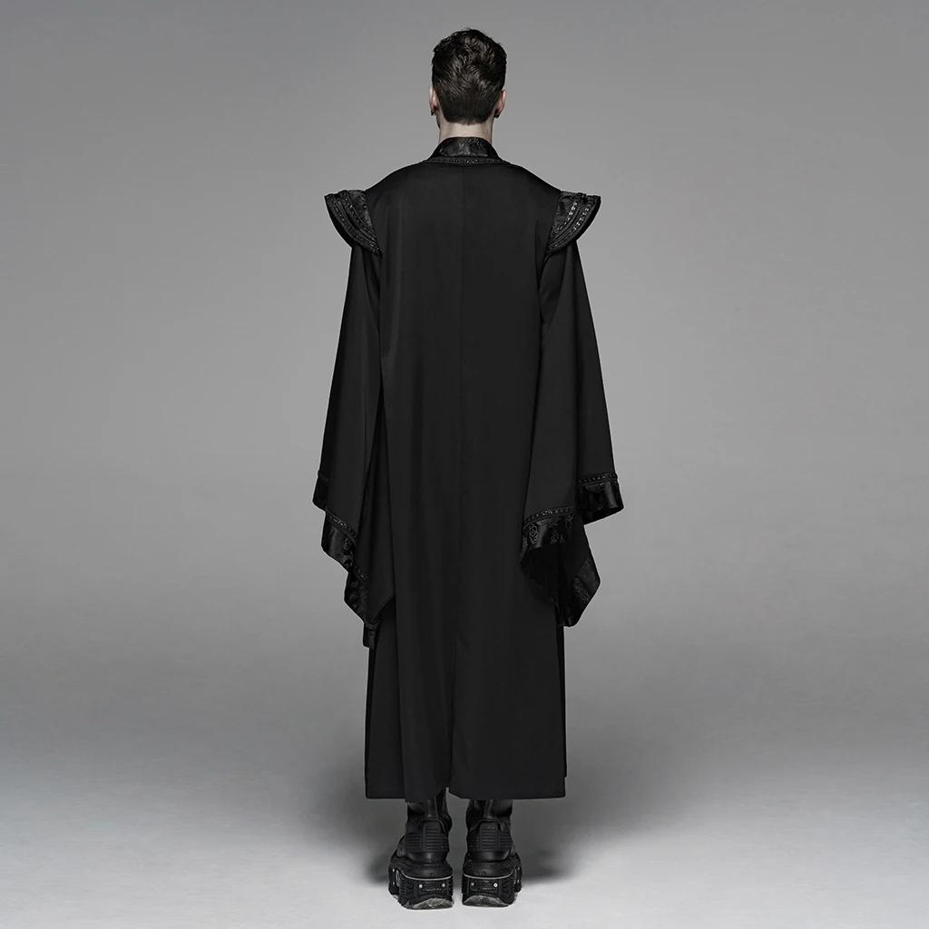 Мужская длинная куртка в стиле панк готический темно-китайский стиль Twill Shuttle Jacquar