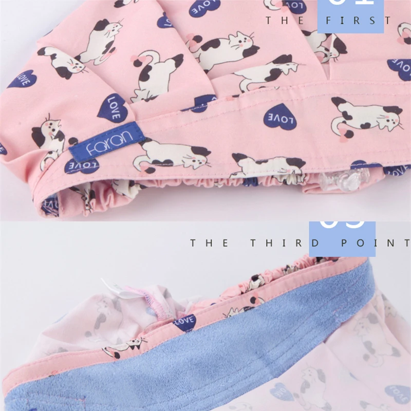 

Milk Cat Pattern Bouffant Scrub Caps Nursing Scrubs Hat Women 100% Cotton Dust Proof Dental Veterinary Chef Cooking Working Hats