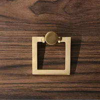 Modern simple brass drop ring drawer tv cabinet bathroom cabinet knob pull copper kitchen cabinet wine cabinet door handle