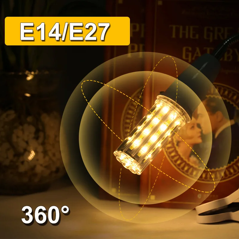 E27 светодиодная лампа E14 Светодиодная для украшения люстры теплый/холодный белый