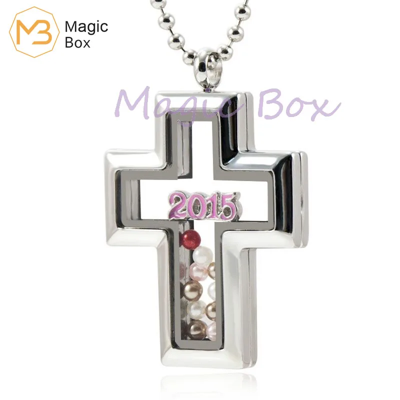 

Кулон-крест из нержавеющей стали 316L с закаленным стеклом