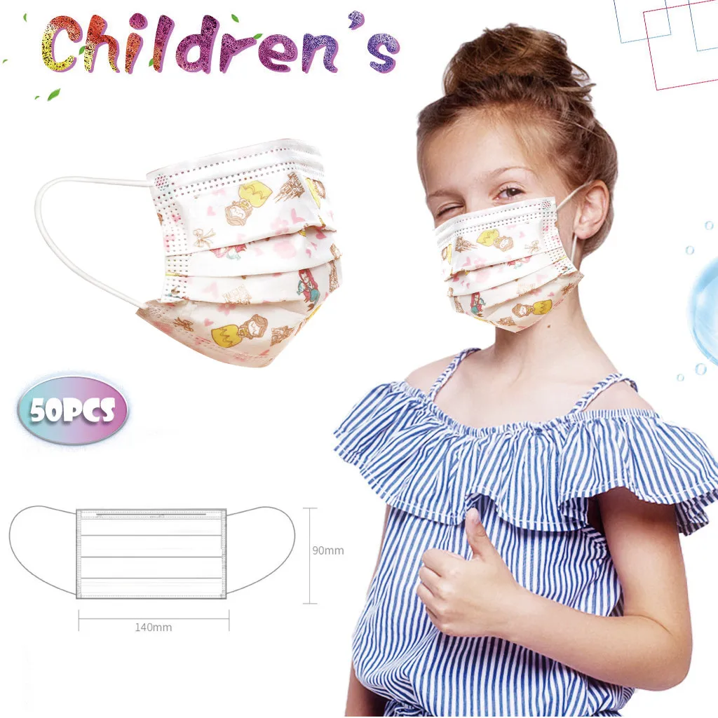 

10/20/30/50pcs Masque Enfant Disposable Kids Masks Children Masks Cartoon Disposable Face Masks 3ply Halloween Cosplay Navidad