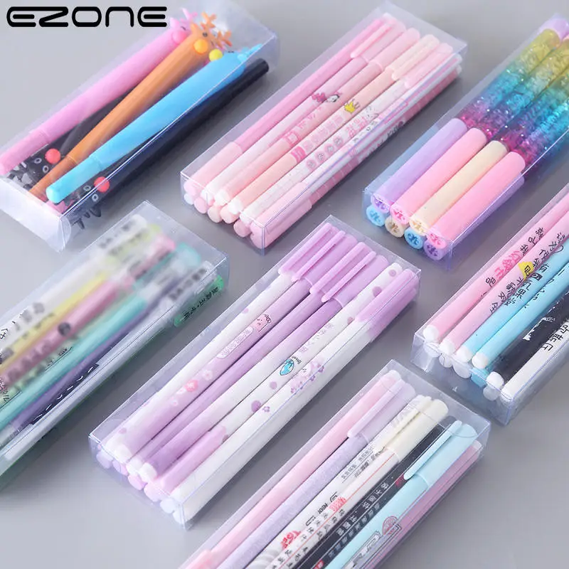 

Набор гелевых ручек EZONE 12 шт., многоцветные ручки с гелевыми чернилами, винтажные карандаши для офиса, культуры и образования, креативные кан...