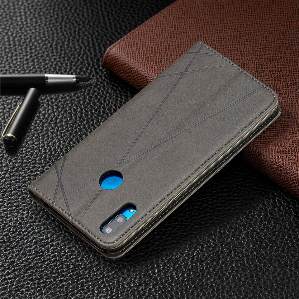 Магнитный кожаный чехол-бумажник с откидной крышкой на для huawei Y7 Y6 Y5 Хуавей y7 y6 y5 чехол-книжк роскошный держатель для карт чехол на для huawei Y72019 Y62019 Y52019
