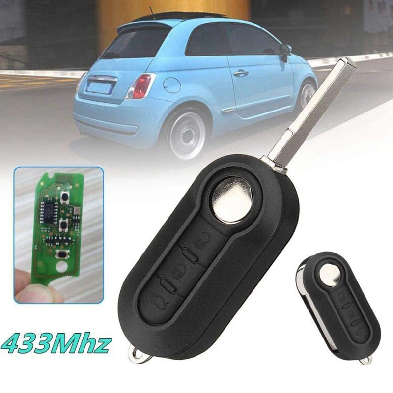 3 кнопки дистанционного флип складной ключ автомобиля 43 Гц для Fiat 500 Grande Punto Doblo Qubo