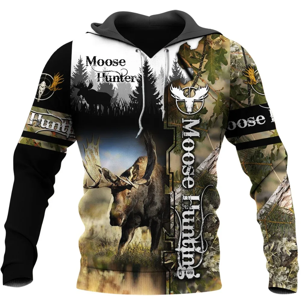 

Moose Hunting Camo 3D Printed Mens Zipper Hoodie Harajuku Casual Zip Jacket Unisex Fashion Tops L-152