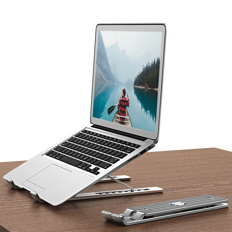 

Laptop Holder for MacBook Pro PC Notebook Tablet Lapdesk Computer Foldable Aluminium Alloy Desktop Laptop Stand Laptop Holder