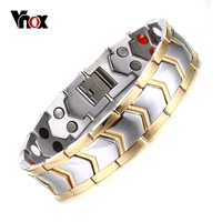 vnox healthy stainless steel bracelet men jewelry bio energy with adjustable tool