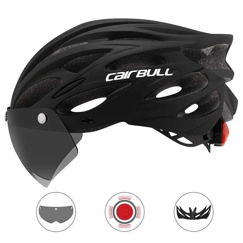 

Велосипедный шлем со съемными очками, задний фонарь, цельнолитой, Сверхлегкий, для горного и шоссейного велосипеда, велосипедные спортивные шлемы