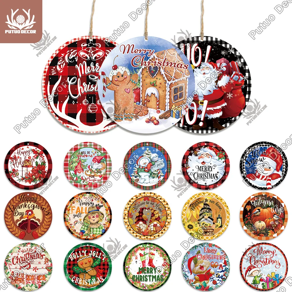 Декор Putuo Рождественское украшение круглые деревянные знаки деревянная