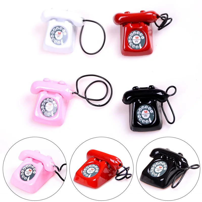Миниатюрная игрушка домашнее украшение для проводного телефона подарок