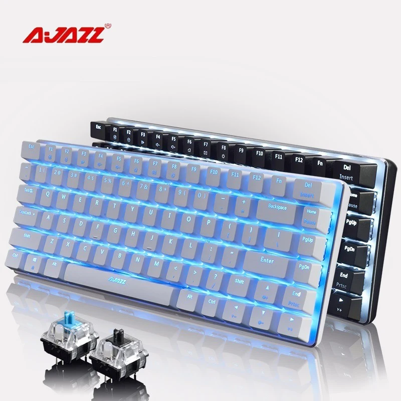 

Ajazz AK33 Mechanical Gaming Keyboard 82 Keys Black / Blue Switch Wired Keyboard for PC Games Ergonomic Cool LED Backlit Design