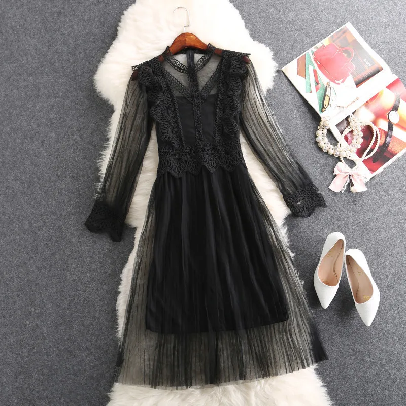 Новинка 2020 женское Элегантное летнее Сетчатое кружевное платье облегающее