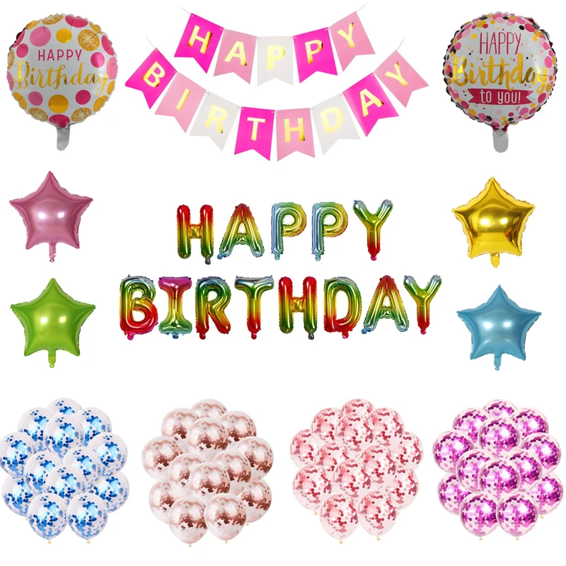

Happy Birthday Letter Balloons 16inch Foil Ballons Birthday Party Decorations Rose Gold Silver Gold Balloon Gifts Supplies