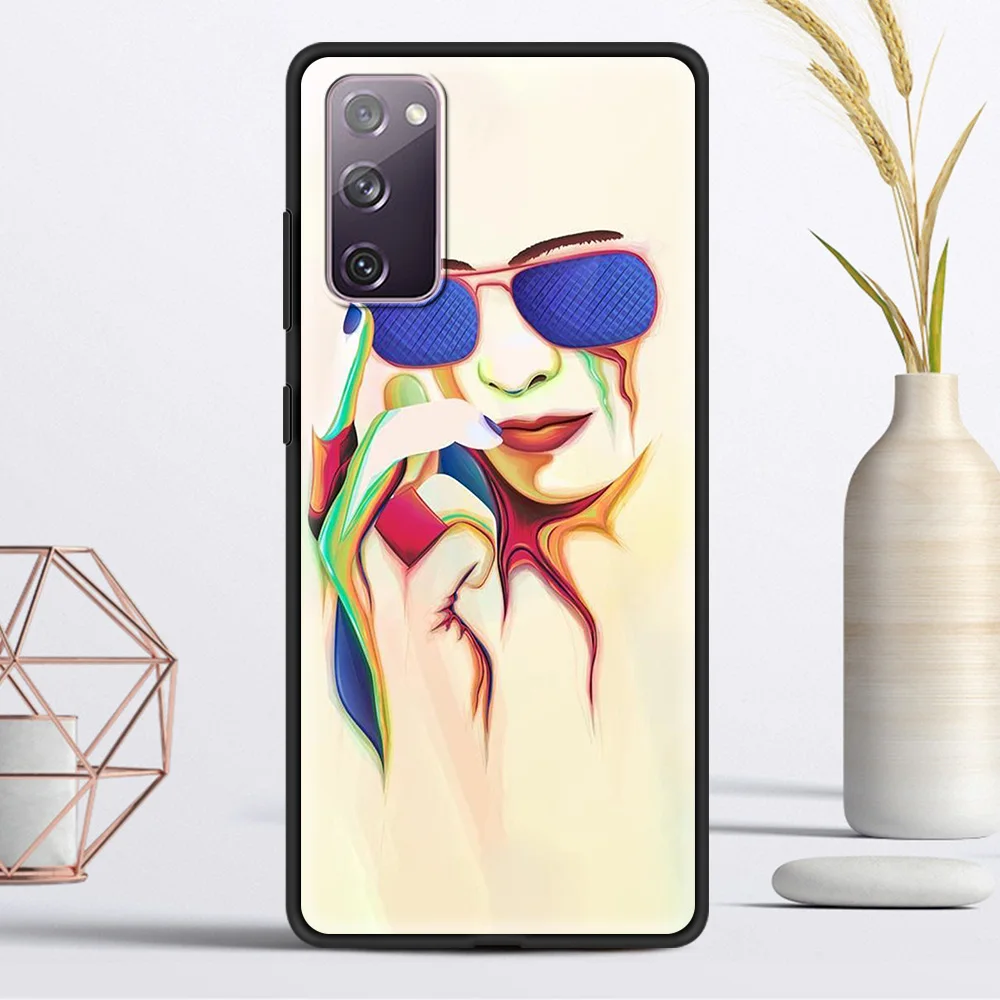 

Drawings Abstract Faces phone Accessories Soft Cover for Samsung Galaxy S21 S20 Ultra S20 FE S10 Lite S10E S9 Plus Luxury Case