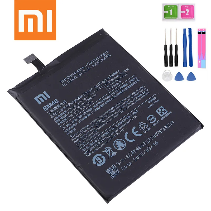 Оригинальный аккумулятор Xiaomi BM48 для mi Note 2 100% мАч сменные батареи