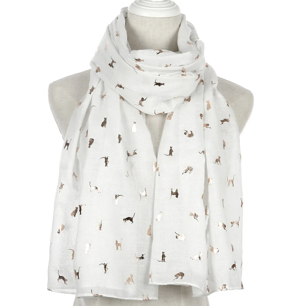 Женская Тонкая Шаль-шарф блестящая Шаль из черно-белой фольги золотого и