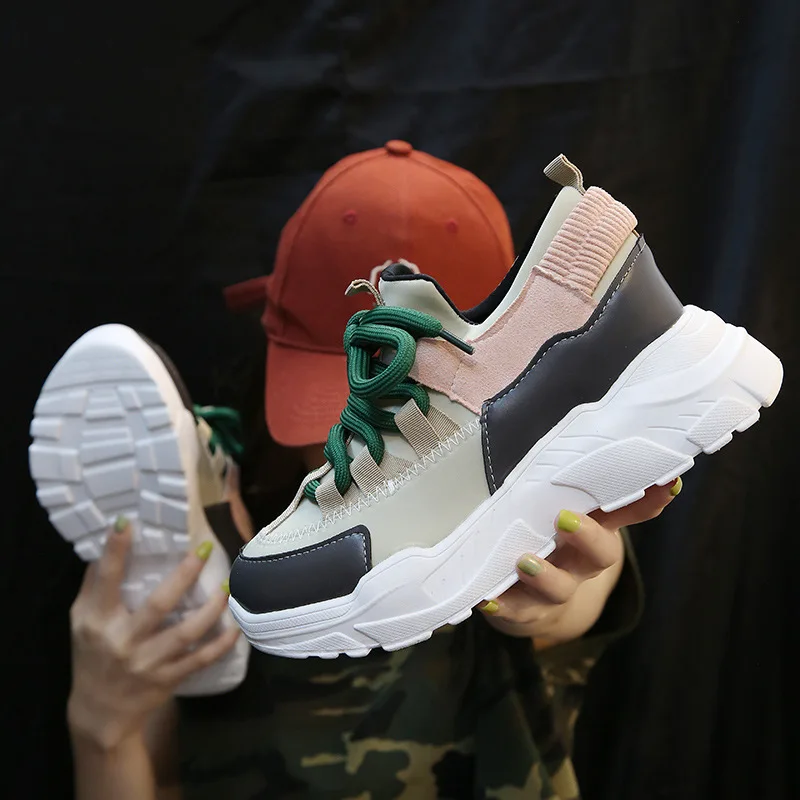 Кроссовки женские на платформе дышащая мягкая повседневная обувь цвет белый