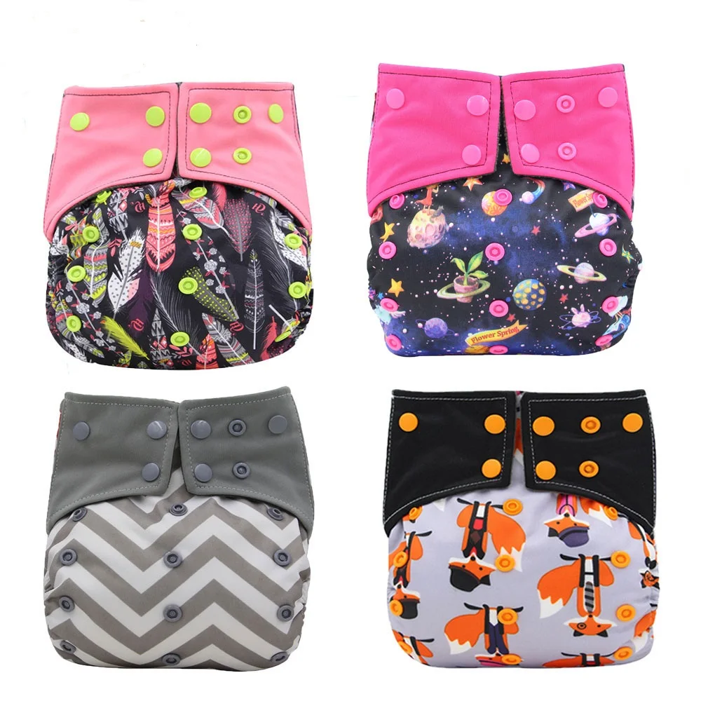 Водонепроницаемый все в одном AIO новорожденный тканевый подгузник с двойными