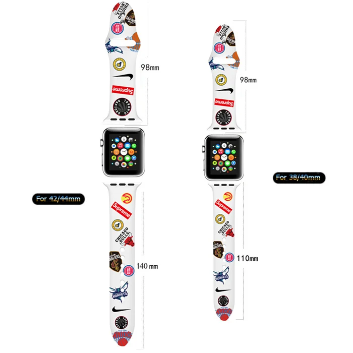 Баскетбольный силиконовый спортивный ремешок NBA для Apple Watch band 44 мм 42 мм iWatch 4 band 40 мм 38 мм Pulseira Fit correa Apple Watch 5 3