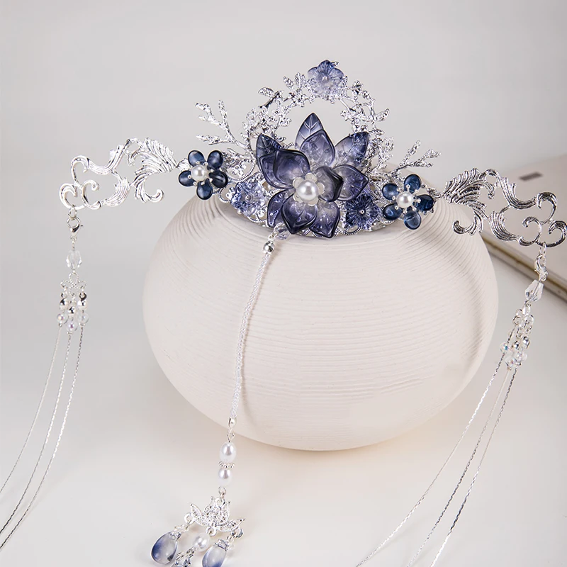 Заколка для волос с кисточками и лотосом ханьфу канзаши | Тематическая одежда