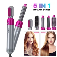 5 in 1 one step hair dryer hot air volumizer brush blow dryer styler rotating straightening curling negative ion hairstyle tools