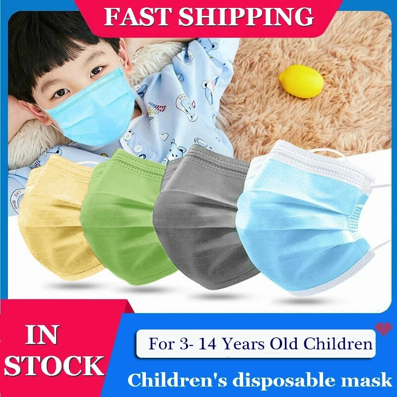 

50pcs Kids Surgical Mask 3 Layer Disposable Child Face Mask Mouth Anti Virus Masks Protective Hygiene Medical Surgical Mask baby