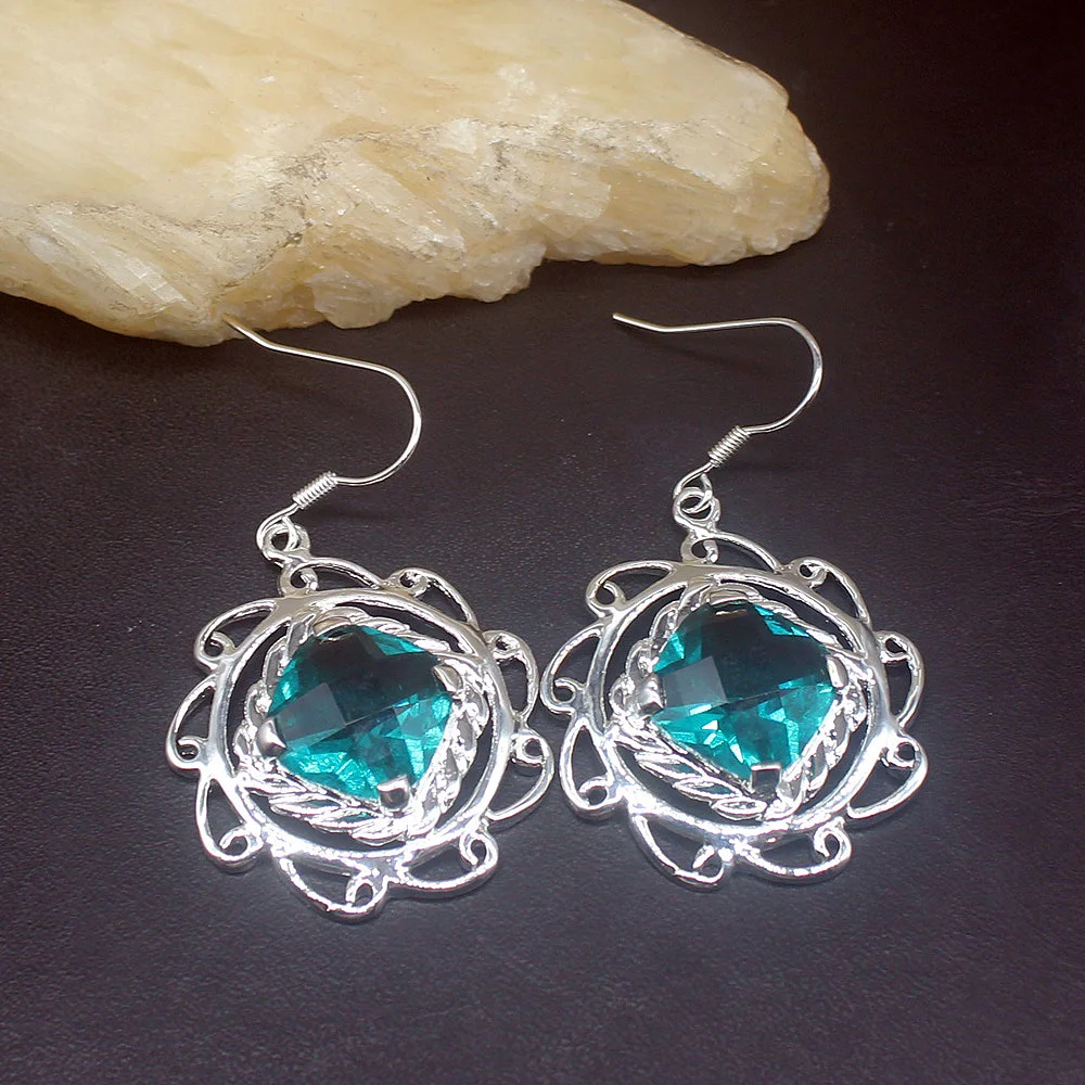 

Hermosa Fantasy Unique Green Topaz Genuine 925 Silver Dangle Drop Hook Earrings Jewelry Gifts for Women Girls 20214188
