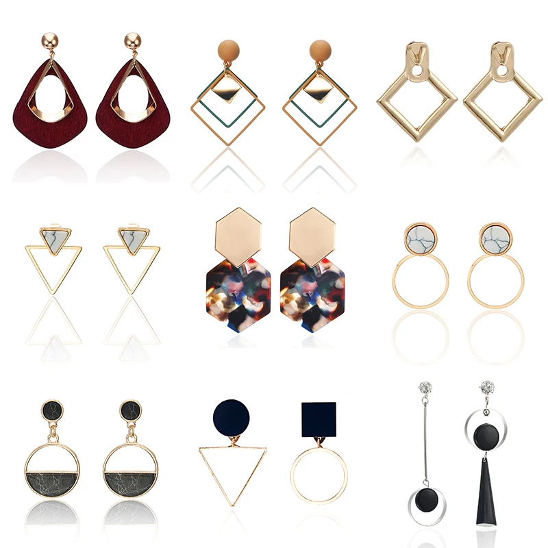 Винтажные акриловые серьги подвески для женщин 2020 модные ювелирные изделия